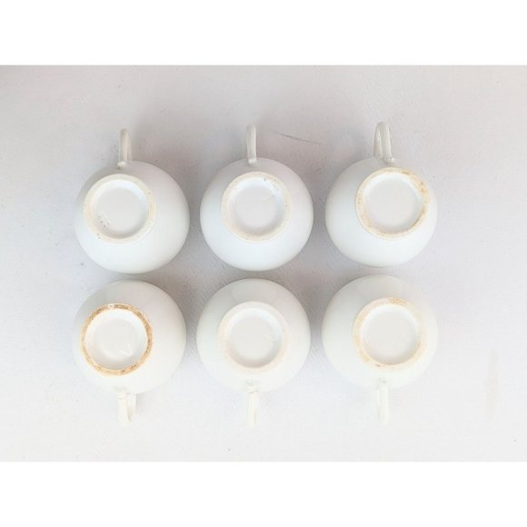 Set of 6 White Porcelain Espresso Cups Vintage White Porcelain Hospitality Set - Picture 8 of 9